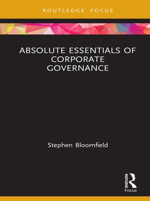 cover image of Absolute Essentials of Corporate Governance